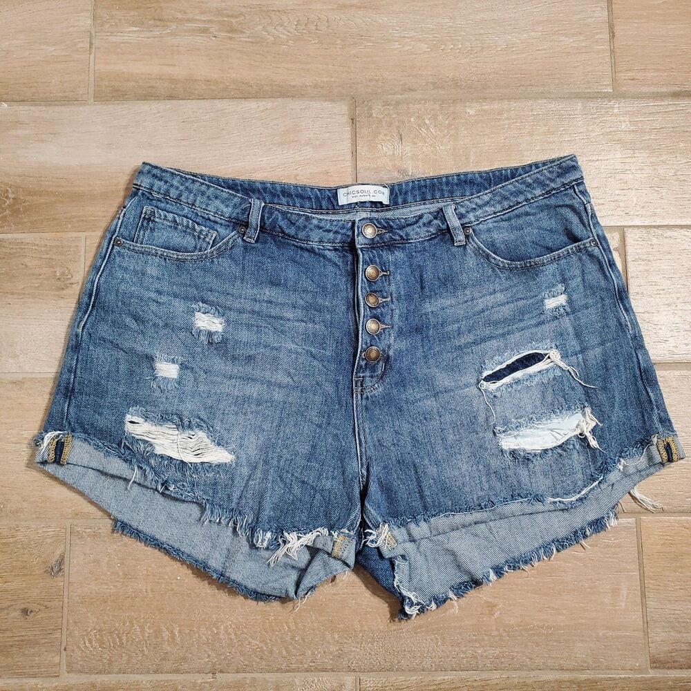 CHIC SOUL DENIM SHORTS COTTON NOT STRETCH NO SIZE (WAIST 40")